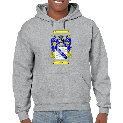 Boris Grey Unisex Coat of Arms Hooded Sweatshirt