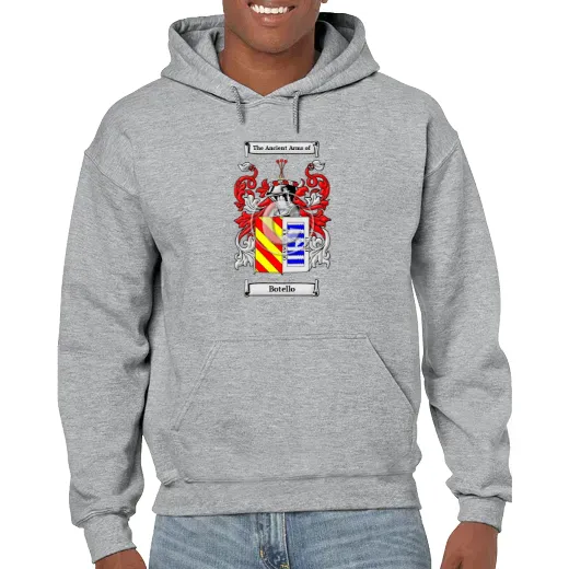 Botello Grey Unisex Coat of Arms Hooded Sweatshirt