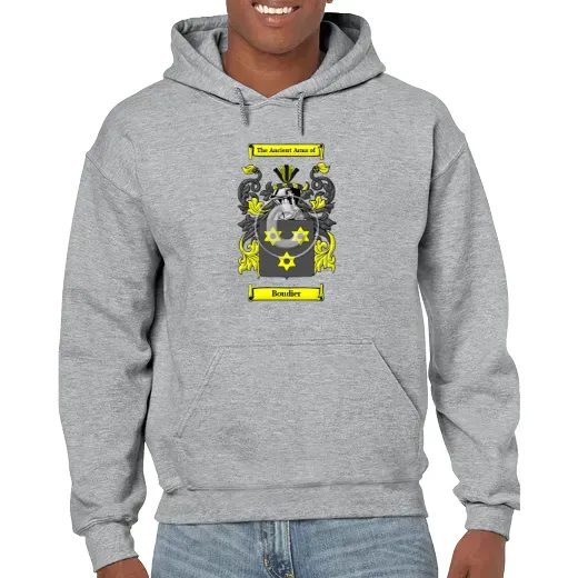 Boudier Grey Unisex Coat of Arms Hooded Sweatshirt