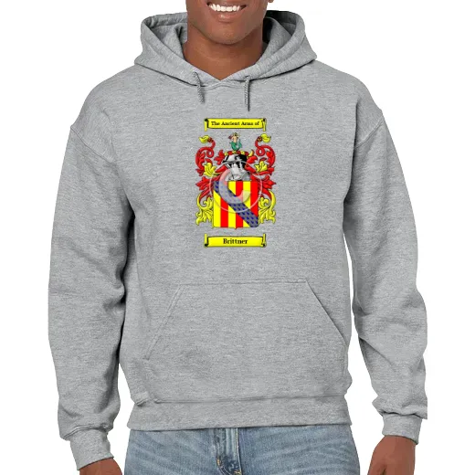 Brittner Grey Unisex Coat of Arms Hooded Sweatshirt