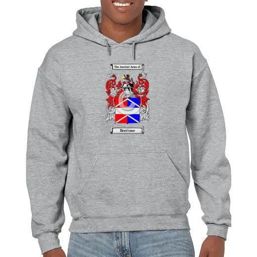 Bruttone Grey Unisex Coat of Arms Hooded Sweatshirt