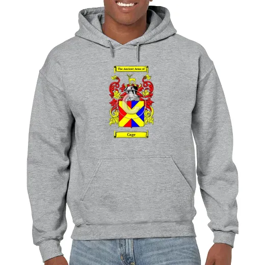 Cage Grey Unisex Coat of Arms Hooded Sweatshirt