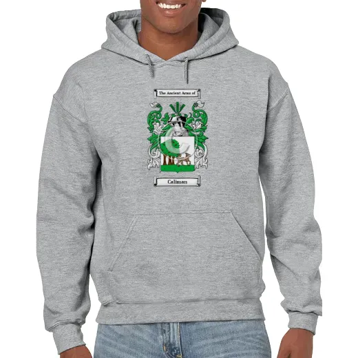Caliman Grey Unisex Coat of Arms Hooded Sweatshirt