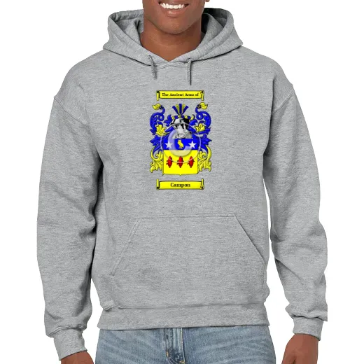 Campon Grey Unisex Coat of Arms Hooded Sweatshirt