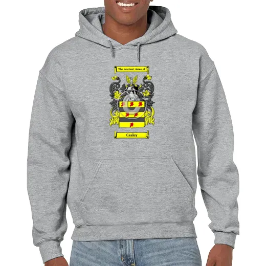 Casley Grey Unisex Coat of Arms Hooded Sweatshirt