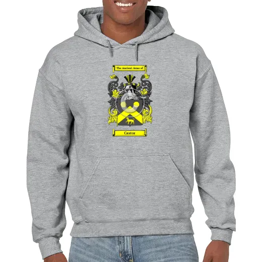 Castor Grey Unisex Coat of Arms Hooded Sweatshirt