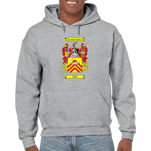 Clair Grey Unisex Coat of Arms Hooded Sweatshirt