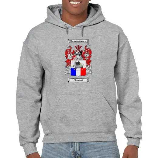 Clementi Grey Unisex Coat of Arms Hooded Sweatshirt