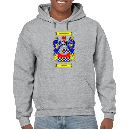 Cliford Grey Unisex Coat of Arms Hooded Sweatshirt