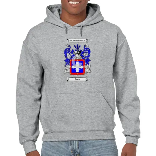 Coca Grey Unisex Coat of Arms Hooded Sweatshirt