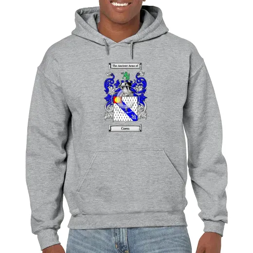 Coen Grey Unisex Coat of Arms Hooded Sweatshirt