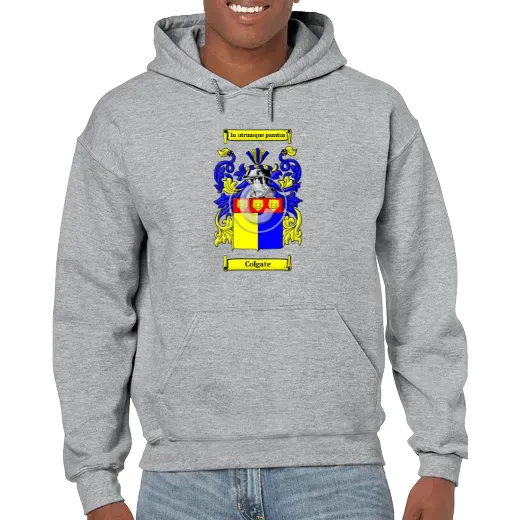 Colgate Grey Unisex Coat of Arms Hooded Sweatshirt