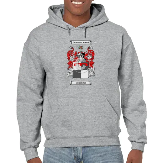 Conquest Grey Unisex Coat of Arms Hooded Sweatshirt