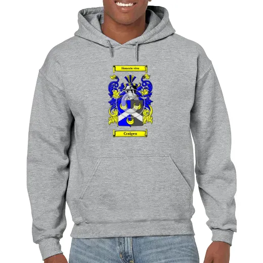 Craigen Grey Unisex Coat of Arms Hooded Sweatshirt