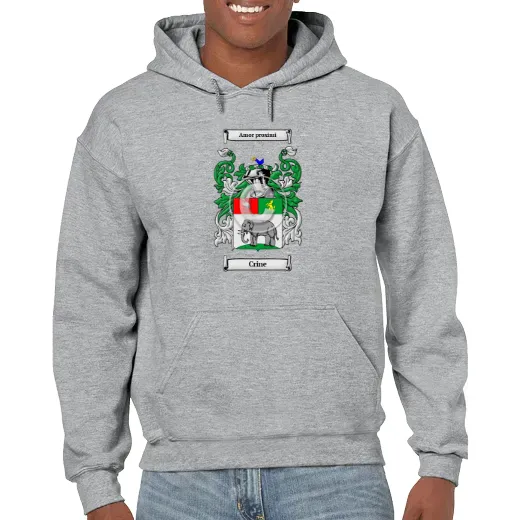 Crine Grey Unisex Coat of Arms Hooded Sweatshirt