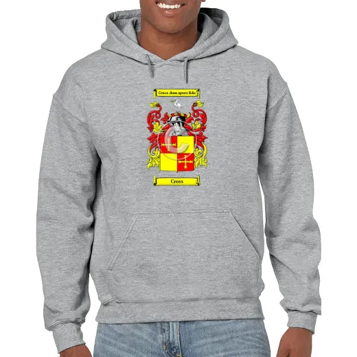 Cross Grey Unisex Coat of Arms Hooded Sweatshirt