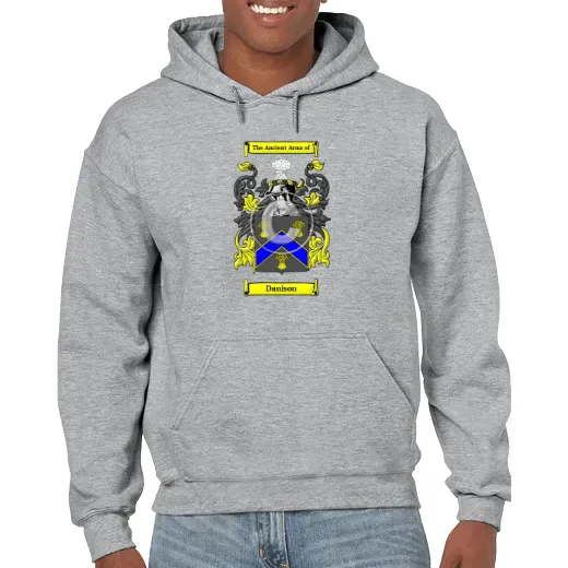 Danison Grey Unisex Coat of Arms Hooded Sweatshirt