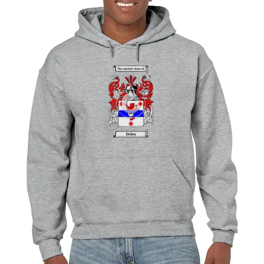 Delen Grey Unisex Coat of Arms Hooded Sweatshirt