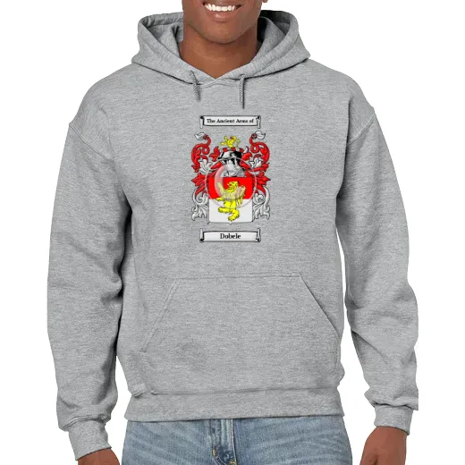 Dobele Grey Unisex Coat of Arms Hooded Sweatshirt
