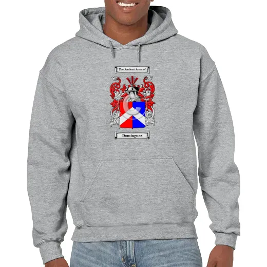 Dominguez Grey Unisex Coat of Arms Hooded Sweatshirt