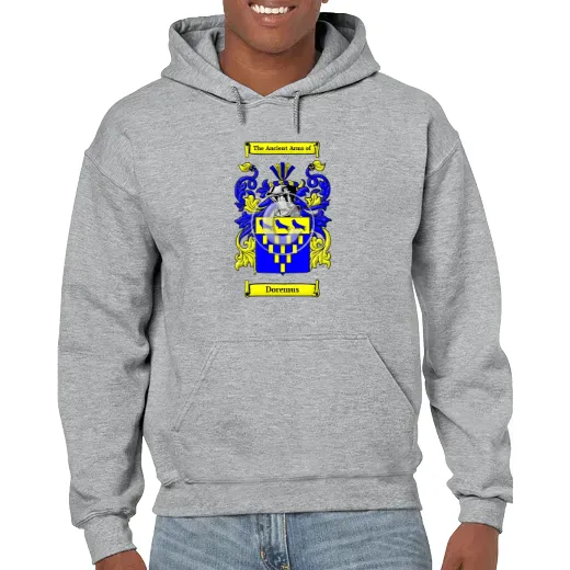 Doremus Grey Unisex Coat of Arms Hooded Sweatshirt