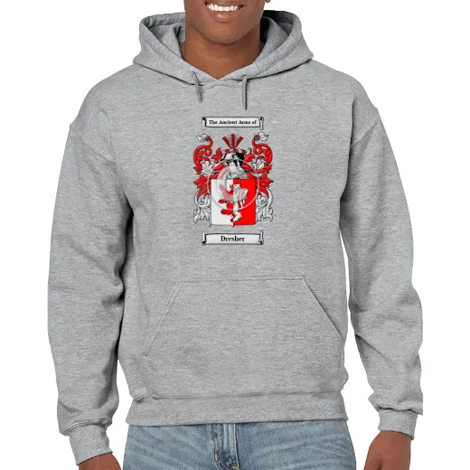 Dresher Grey Unisex Coat of Arms Hooded Sweatshirt