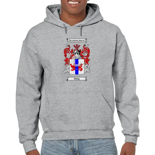 Dring Grey Unisex Coat of Arms Hooded Sweatshirt