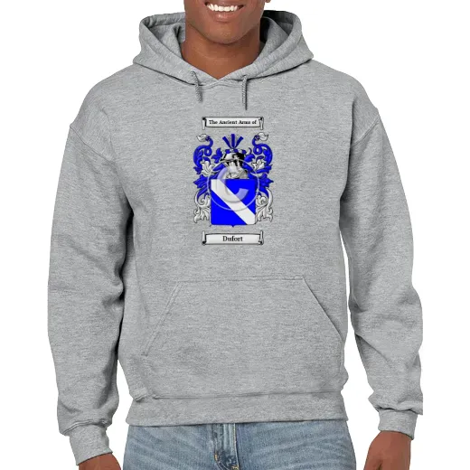 Dufort Grey Unisex Coat of Arms Hooded Sweatshirt