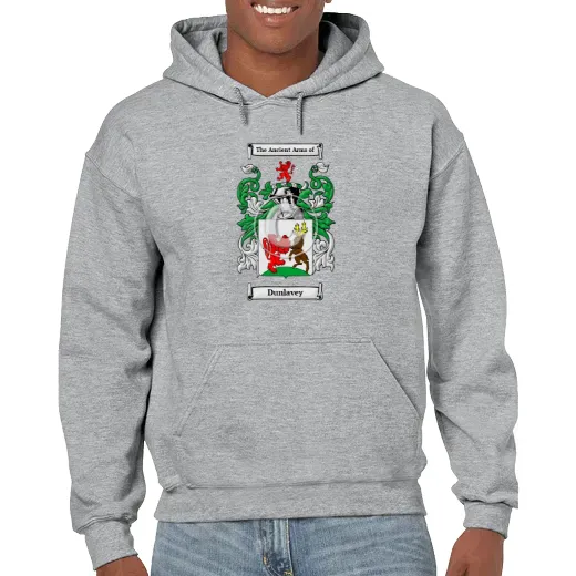 Dunlavey Grey Unisex Coat of Arms Hooded Sweatshirt