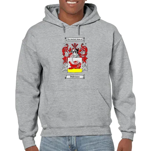 Dykeman Grey Unisex Coat of Arms Hooded Sweatshirt