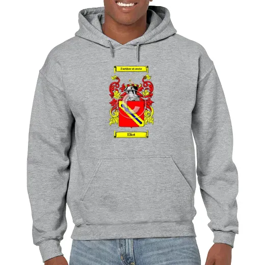 Eliot Grey Unisex Coat of Arms Hooded Sweatshirt