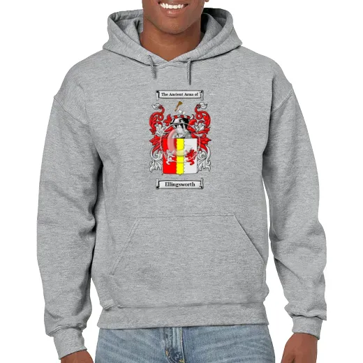 Ellingsworth Grey Unisex Coat of Arms Hooded Sweatshirt