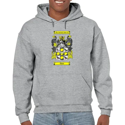 Elnor Grey Unisex Coat of Arms Hooded Sweatshirt