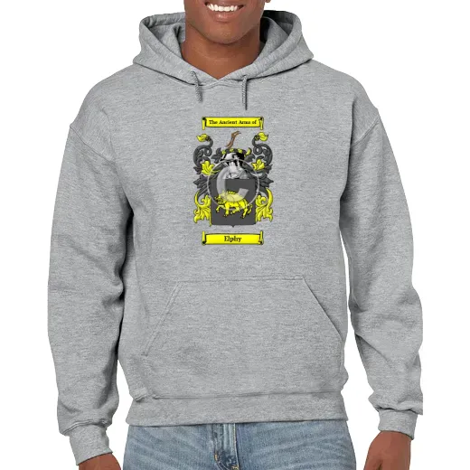 Elphy Grey Unisex Coat of Arms Hooded Sweatshirt