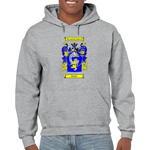 Ferrer Grey Unisex Coat of Arms Hooded Sweatshirt