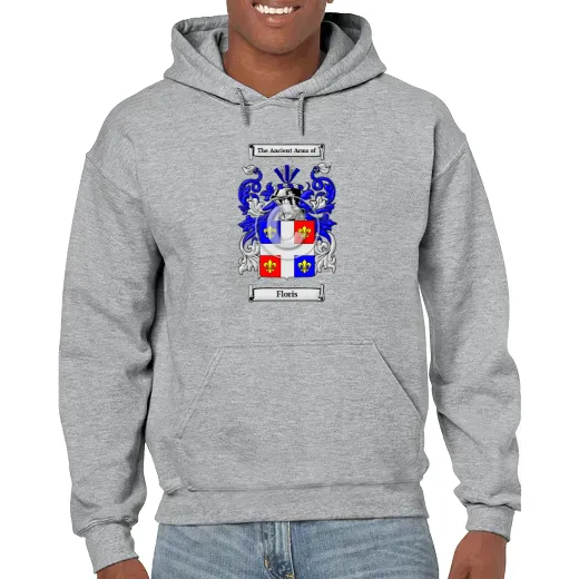 Floris Grey Unisex Coat of Arms Hooded Sweatshirt