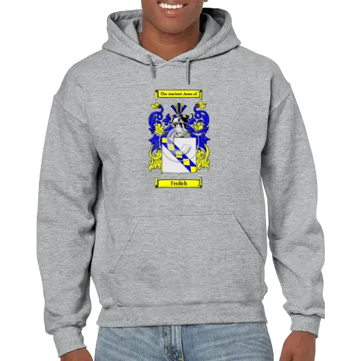 Frolich Grey Unisex Coat of Arms Hooded Sweatshirt