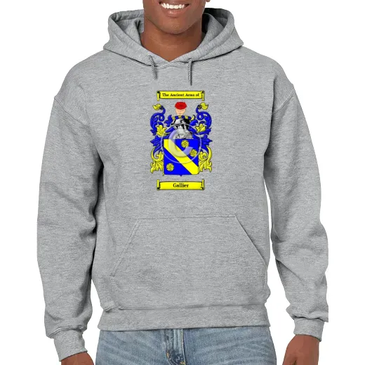 Gallier Grey Unisex Coat of Arms Hooded Sweatshirt