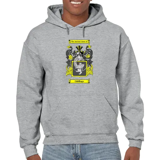 Giddings Grey Unisex Coat of Arms Hooded Sweatshirt