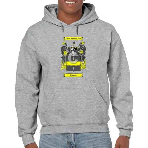 Gwane Grey Unisex Coat of Arms Hooded Sweatshirt