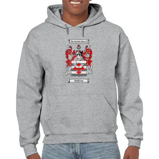Hailston Grey Unisex Coat of Arms Hooded Sweatshirt
