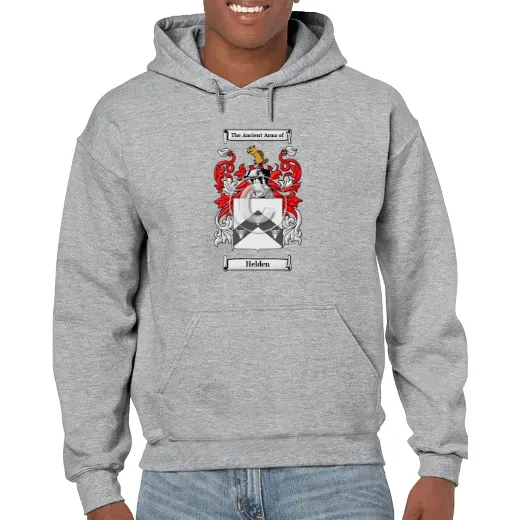 Helden Grey Unisex Coat of Arms Hooded Sweatshirt