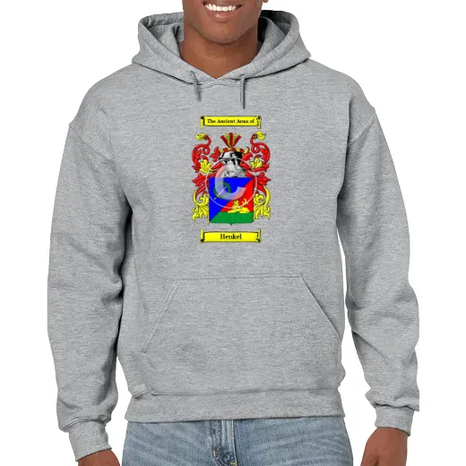 Henkel Grey Unisex Coat of Arms Hooded Sweatshirt