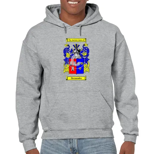 Hernandes Grey Unisex Coat of Arms Hooded Sweatshirt