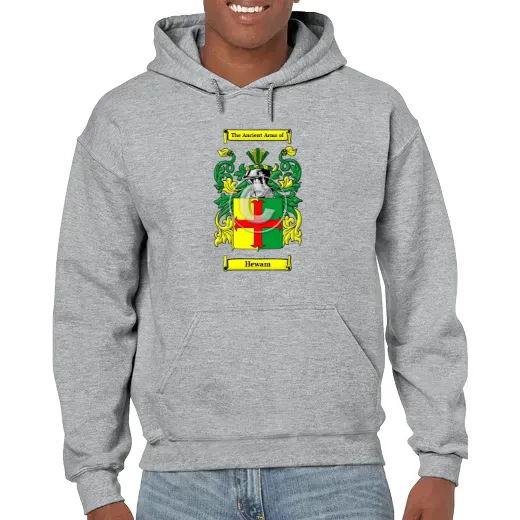 Hewam Grey Unisex Coat of Arms Hooded Sweatshirt