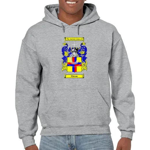 Hieron Grey Unisex Coat of Arms Hooded Sweatshirt