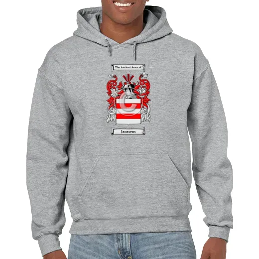 Janssens Grey Unisex Coat of Arms Hooded Sweatshirt