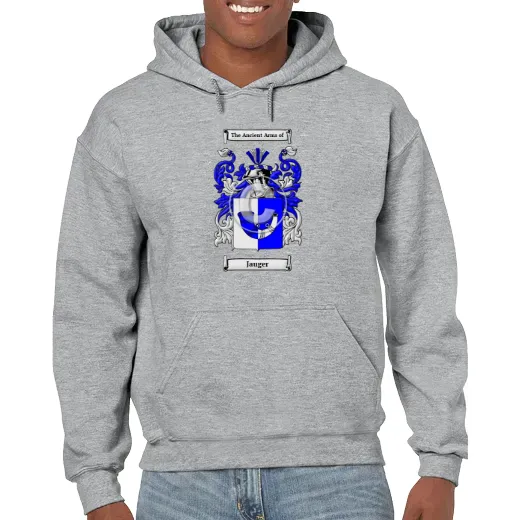 Jauger Grey Unisex Coat of Arms Hooded Sweatshirt