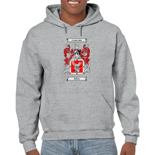 Jefers Grey Unisex Coat of Arms Hooded Sweatshirt