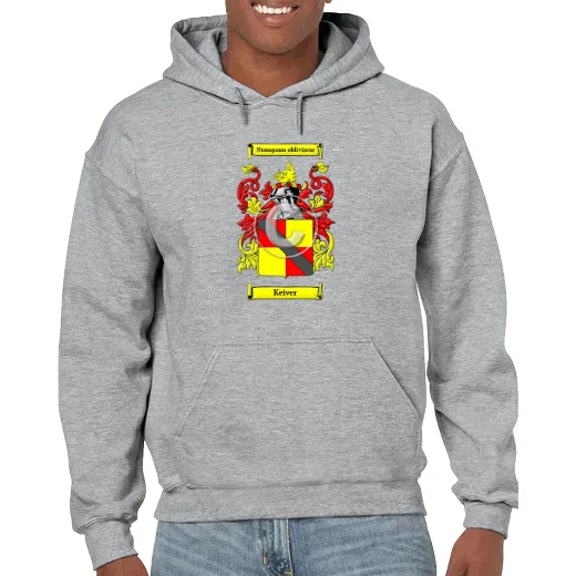 Keiver Grey Unisex Coat of Arms Hooded Sweatshirt